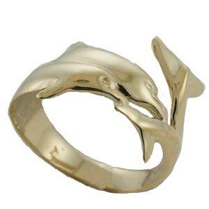 送料無料 K18 イルカ ドルフィン リング 11号 指輪 サイズ直し可 18金