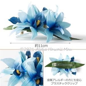 フラダンス 髪飾り バンダ オーキッド ブルー...の詳細画像3
