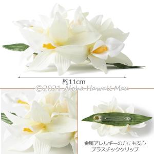 フラダンス 髪飾り バンダ オーキッド ホワイ...の詳細画像3
