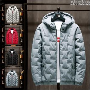 中綿ジャケット メンズ フード付きジャケット 無地 秋冬