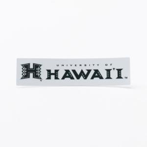 ステッカー シール ハワイ大学 ハワイアン雑貨 小物 グッズ アメリカン カレッジ ロゴ Hawaii UH パソコン PC タブレット 長方形 16cm｜alohadiaries