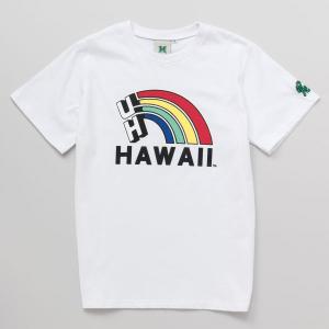 ハワイアン Tシャツ ハワイ大学 シャツ メンズ 半袖 ハワイ ファッション hawaii アメリカン カレッジ ロゴ 大学 UH （レインボー）｜alohadiaries