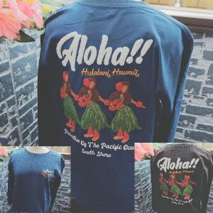 大特価 送料200円1点 ハワイアンTシャツ 長袖 レディース ロングスリーブTシャツ フララニ hulalani 224HU2LT051 HJLA GIRLS 刺繍 フラガール ハワイアンロンT