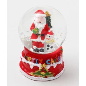 スノードーム2個セット　サンタ　スノーマン　レッド スノードーム2個セット サンタ スノーマン レッド