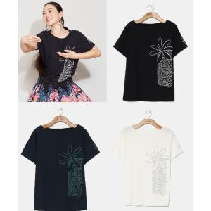 数量限定 送料無料 ハワイアンTシャツ レディース フラダンス Tシャツ トップス 半袖 マウナロア タパティアレＴシャツ YCA-4304 フラTシャツ ハワイアンキルト