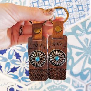 Wood key holder 名入れ 名前入り キーホルダー 木製 お揃い 誕生日