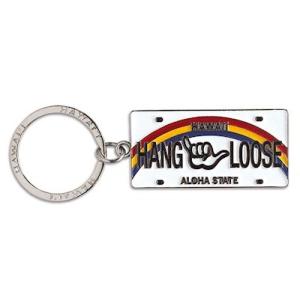 ハワイ キーホルダー キーチェーン ハワイアン 雑貨 アイランドヘリテージ Metal Key Chain Aloha Honu License Plate Hang Loose ハングルーズ｜alohahiyori