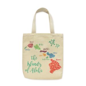 エコ ジッパー付 トートバッグ アイランド アロハ eco tote bag the islands of aloha｜alohahiyori