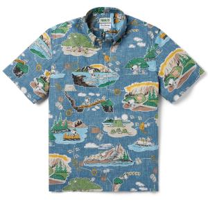 レインスプーナー　エルヴィス　Elvis ブルーハワイ　アロハシャツ XS reyn spooner プルオーバーアロハシャツ 半袖 レインスプーナー