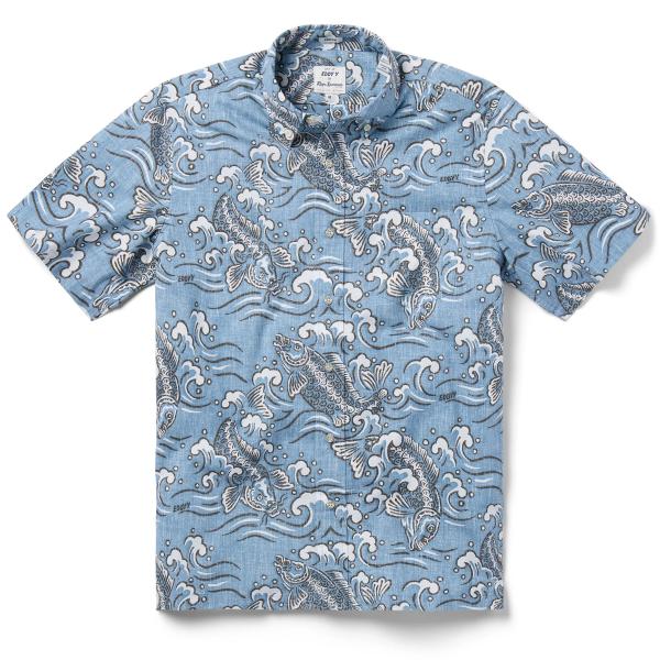 レインスプーナー Reyn Spooner アロハシャツ 半袖  KOI STREAM 鯉 BLUE...