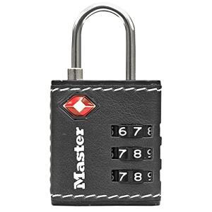 Master Lock (マスターロック) 南京錠 TSAロック ダイヤル 暗証番号設定 小型 レザー調 本体幅30mm 吊高内径19mm スーツケーの商品画像