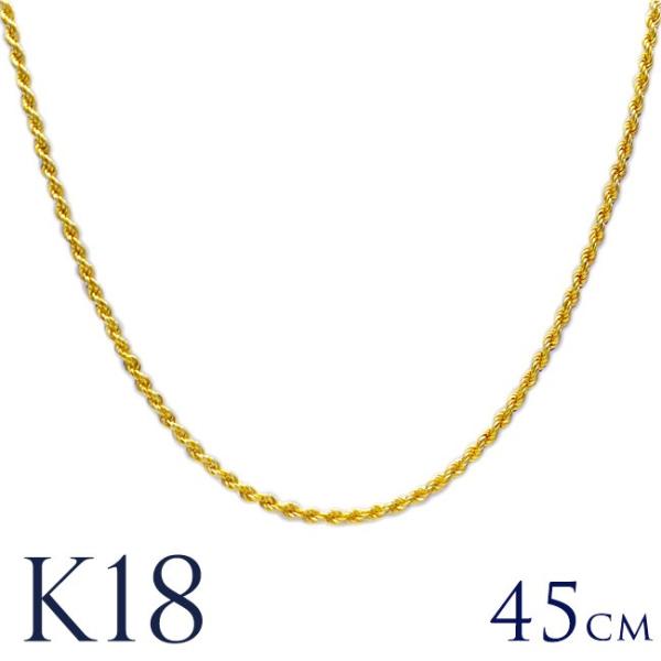 【完売】ハワイアンジュエリー ネックチェーンレディース K18 ゴールド ロープチェーン2.5mm ...