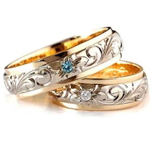 ハワイアンジュエリーペア結婚指輪マリッジリングk14k18プラチナ デュアルバレルストレートONLY...