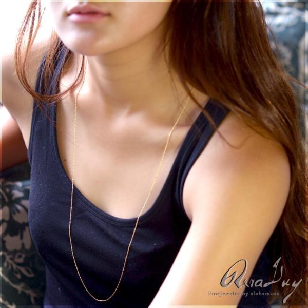 ネックレス チェーン k18ゴールド 18金 レディース  ステーション ロングネックレス チェーン...