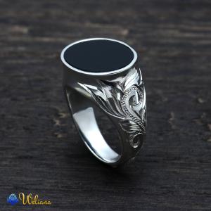 【極美品・52size】Oval Black Onyx ブラックオニキス 極美品・52size】Oval Black Onyx ブラックオニキス Oval Polished