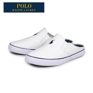 ポロ・ラルフローレン スニーカー キッズ スピッポン かかとなし 人気 ミュールシューズ ホワイト 白 CARLEE MULE（キャンバス） POLO RALPH LAUREN RF102216-J｜aloheart