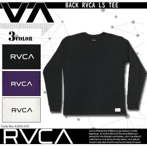 ルーカ ロンT Tシャツ 長袖 BACK RVCA LS TEE ロングスリーブＴシャツ S M L 黒 紫 白 カジュアル 人気ブランド おしゃれ ロゴ RVCA AJ042-055の商品画像