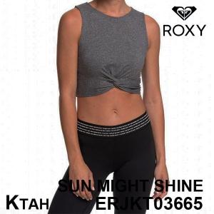 ロキシー クロップタンクトップ レディース グレー かわいい スポーツ 新作 ヨガ フットネス SUN MIGHT SHINE ROXY ERJKT03665｜aloheart