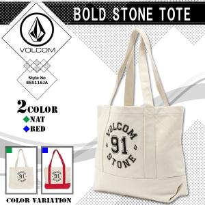 ボルコム トートバッグ レディース 女性 A4サイズ 大容量 選べる 2カラー クリーム色系 赤 日本限定  VOLCOM BOLD STONE TOTE E65116JA｜aloheart