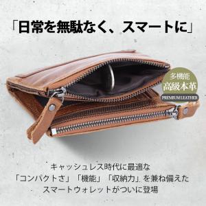 財布 メンズ 二つ折り 本革 レザー コンパク...の詳細画像2