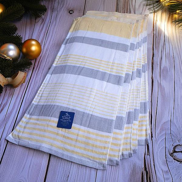 フェイスタオル まとめ買い用 表ガーゼ裏パイル フェイスタオル 10枚セット ボーダー柄 綿100％