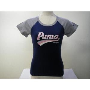 PUMA　レディース　半袖　ラグラン　Tシャツ　P54422 ネービーXグレー｜alor21