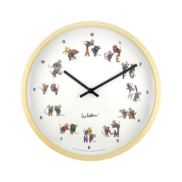 壁時計 掛時計 エルコミューン レオレオニ ウォールクロック レターズ WCL-012 ホワイト
