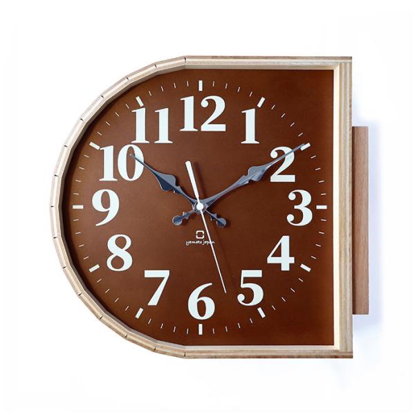 壁時計 掛け時計 ヤマト工芸 ウッド 両面時計 D ブラウン YK20-102