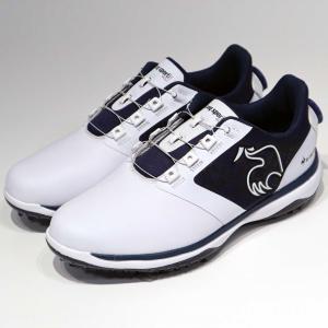 ルコックゴルフ ゴルフシューズ QQ2SJA01 ヒールにダイヤルを装着 メンズ ゴルフ ダイヤル式スパイクシューズ 3E : ホワイト×ネイビー le coq GOLF