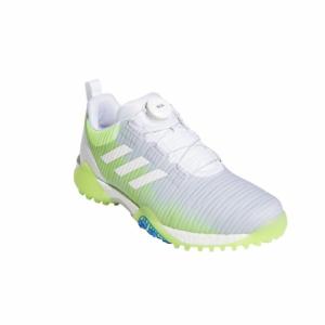 アディダス ゴルフシューズ コードカオス ボア ロウ KXJ34 メンズ ゴルフ ダイヤル式スパイクレスシューズ 2E ホワイト×グリーン adidas