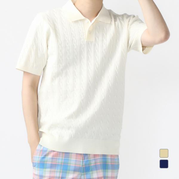 ティゴラ ゴルフウェア 半袖シャツ 春 夏 ポリニットケーブル編み半袖ポロシャツ TR-1H1054...