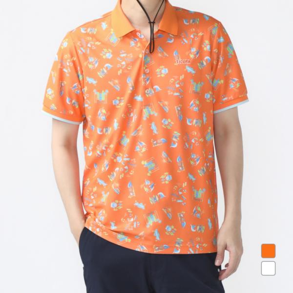 ティゴラ ゴルフウェア 半袖シャツ 春 夏 遮熱POP柄ポロシャツ TR-1H1124P メンズ T...