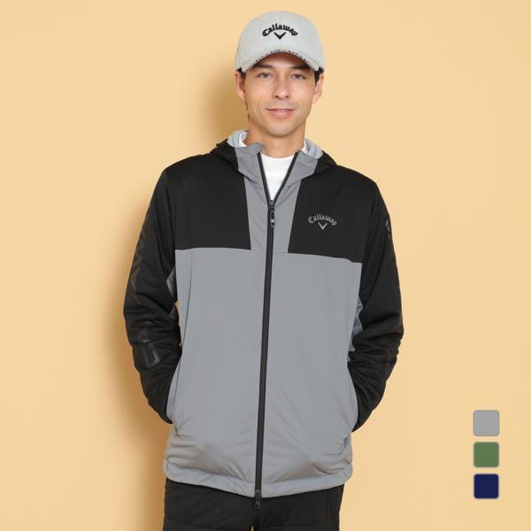 キャロウェイ ゴルフウェア 長袖ウインドブレーカー 秋 冬 スターストレッチフルジップフーディブルゾ...