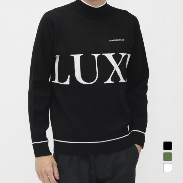リュクスエイケイエムプラス ゴルフウェア 長袖セーター 秋 冬 BIG LOGO MOCK NECK...