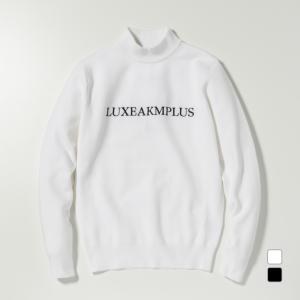 リュクスエイケイエムプラス ゴルフウェア 長袖セーター 秋 冬 LUXE AKM PLUS LOGO HIGH NECK KNIT LAK-22001 メンズ LUXE AKM PLUS