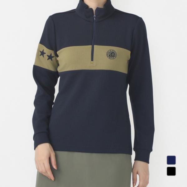 コルウィン レディース ゴルフウェア 長袖シャツ 秋 冬 凹凸生地切り替えデザインシャツ KO-1L...