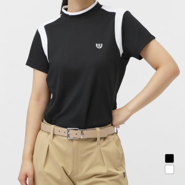 ティゴラ レディース ゴルフウェア 半袖シャツ 春 夏 遮熱UVカット鹿の子切替半袖モックシャツ T...