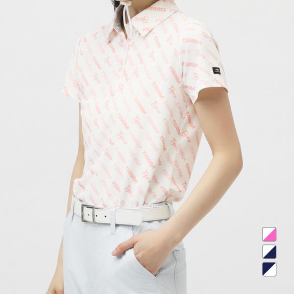 ティゴラ レディース ゴルフウェア 半袖シャツ 春 夏 iCOOL 遮熱UV柄ポロシャツ TR-1H...