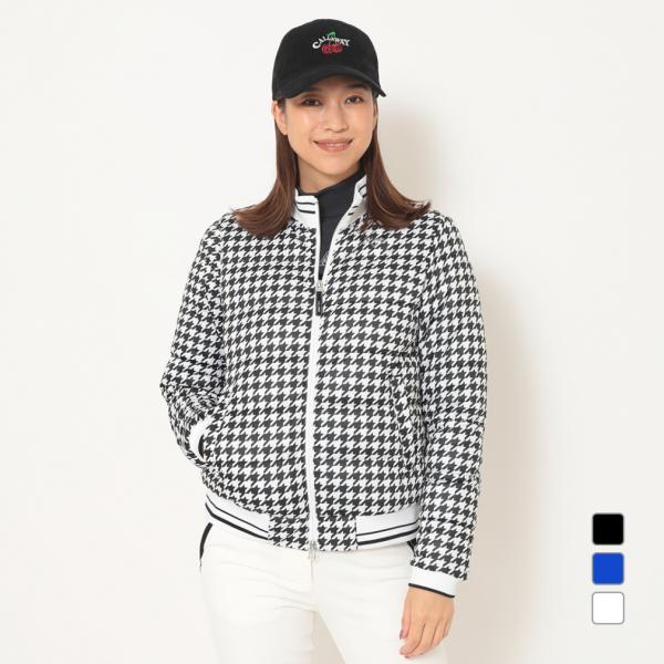 キャロウェイ レディース ゴルフウェア 中綿ジャケット 秋 冬 スターストレッチ千鳥プリント中綿ブル...