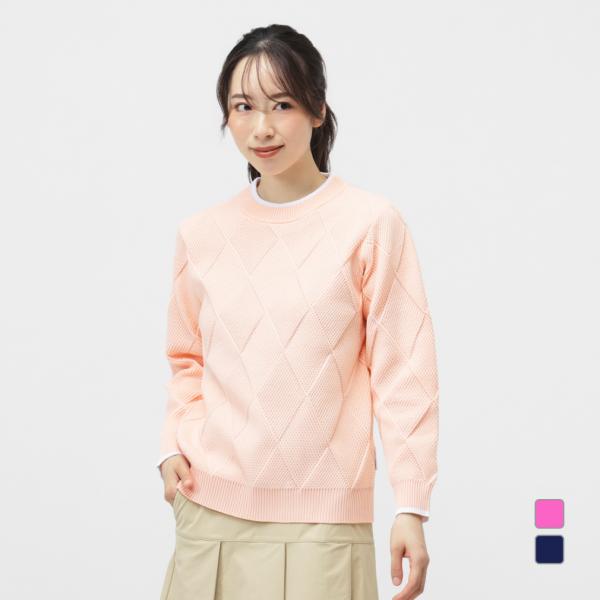 ティゴラ レディース ゴルフウェア 長袖セーター 秋 冬 ウォッシャブル地柄モックセーター TR-1...