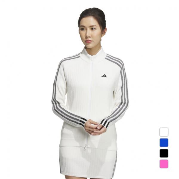 アディダス レディース ゴルフウェア セーター 秋 冬 スリーストライプス 防風 長袖 ライニングセ...