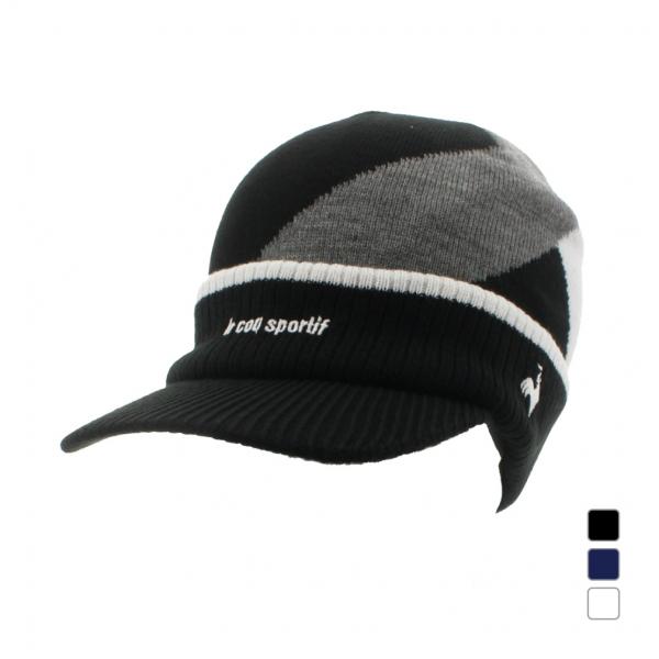 ルコックスポルティフ ゴルフ ゴルフウェア ニット帽子 秋 冬 庇付きニットキャップ LG5FCP4...