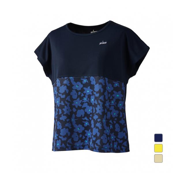 プリンス レディス テニス 半袖Tシャツ ゲームシャツ 吸汗速乾 UPF50＋ ライトスムース素材 ...