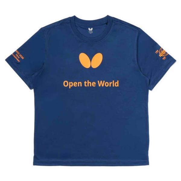 バタフライ メンズ レディス 卓球 半袖Tシャツ ルナシーム・Tシャツ 47810 : ネイビー×オ...
