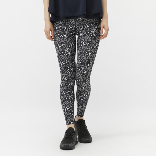 ティゴラ レディース コンプレッション ロングタイツ スパッツ ベーシック ロングタイツ プリント柄...