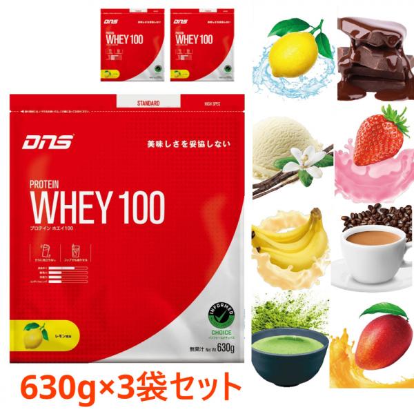 ディーエヌエス プロテインホエイ100 630g 3袋セット ホエイプロテイン 630g×3袋 3個...
