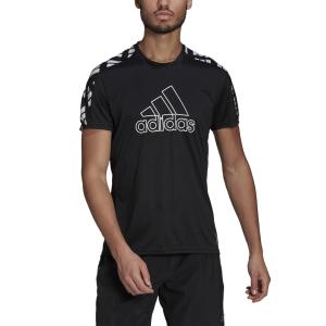 アディダス メンズ 陸上 ランニング 半袖Tシャツ OWN THE RUN GRAPHIC TEE CELEBRATION GM1592 : ブラック×ホワイト adidas