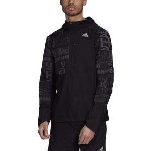 アディダス メンズ 陸上 ランニング ウインドブレーカー OWN THE RUN JKT FS9811 : ブラック×ホワイト adidas