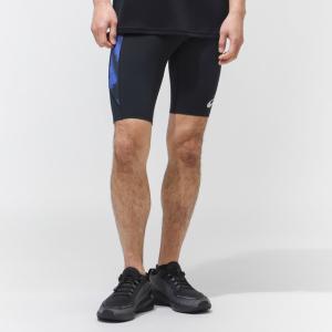 アシックス メンズ ハーフスパッツ ブラック×ダークブルーの高価買取価格