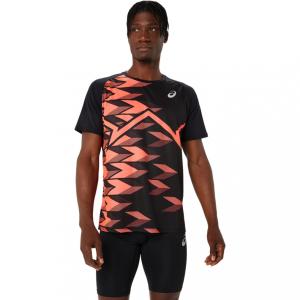 アシックス メンズ 陸上/ランニング TRACKELITEクール半袖シャツ 2091A666 : ブラック asicsの商品画像